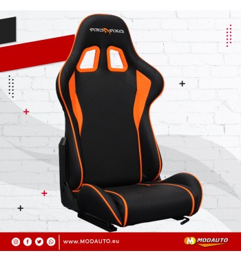 Asiento Deportivo MODAUTO N785 - Semibaquet En Piel Sintética, Ajustable Hasta 180°